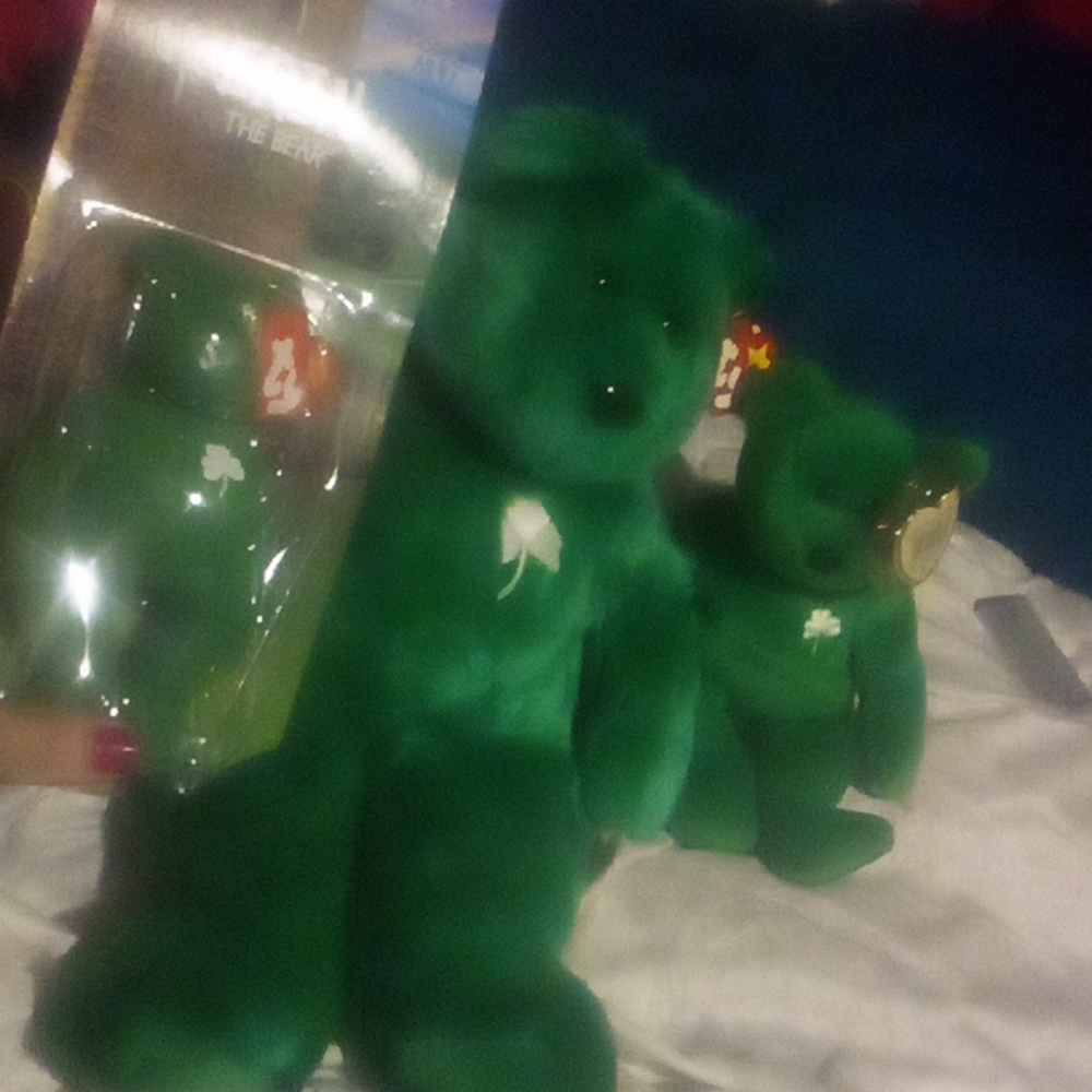 Ty bears 3sizes Erin green bear